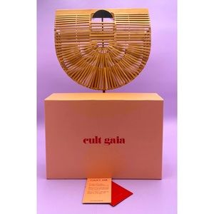 Cult Gaia Bamboo Satchel in Tan